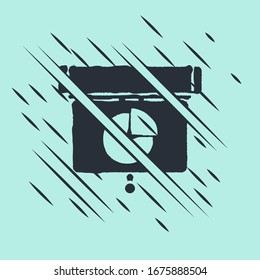 Black Presentation financial business board with graph, schedule, chart, diagram, infographic, pie graph icon isolated on green background. Glitch style. Vector Illustration