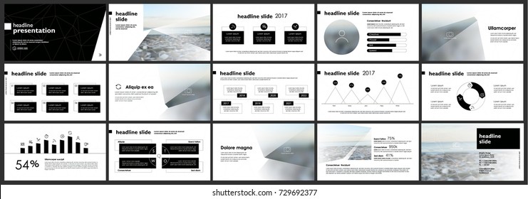 Black Presentation templates elements on a white background. Vector infographics. Use in Presentation, flyer and leaflet, corporate report, marketing, advertising, annual report, banner.