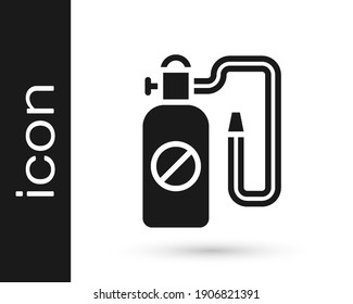 Black Pressure sprayer for extermination of insects icon isolated on white background. Pest control service. Disinfectant sprayer.  Vector