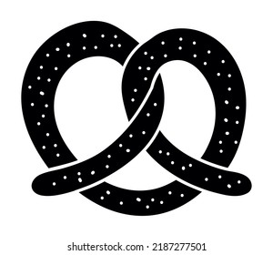 black pretzel icon over white