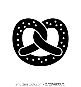 Black pretzel knot symbol flat design vector illustration scalable art