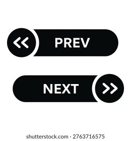 Black PREV and NEXT buttons icons