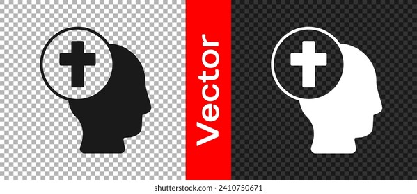 Black Priest icon isolated on transparent background.  Vector