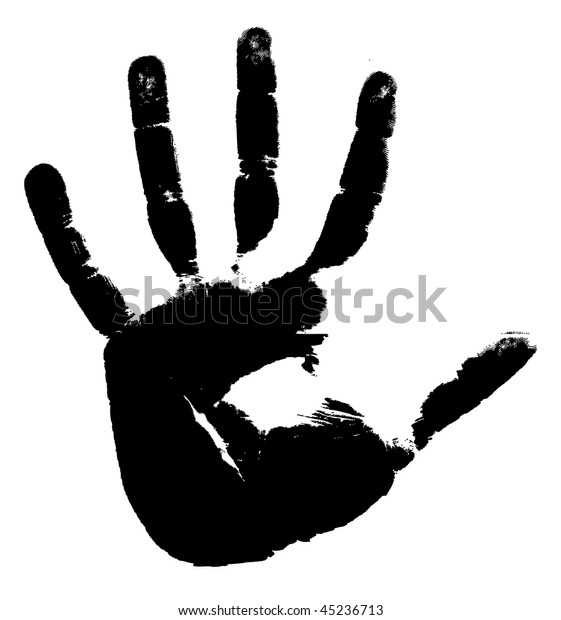 Black Print Hand On White Background Stock Vector (Royalty Free) 45236713