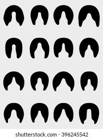 Black print hoof of horse, vector