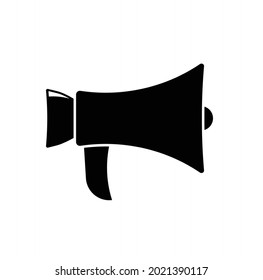 Black Print Symbol Megaphon lauten Lautsprecher . Einfache Illustration Megaphon-Lautsprecher, Alkohol-Logo-Vektorgrafik, Symbole für das Web, Icon-Track