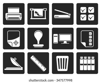 Black Print industry Icons - Vector icon set