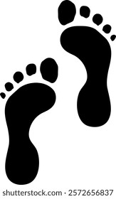 black print of left and right foot without background