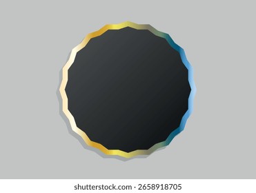 Estampado negro con borde metálico sobre fondo gris