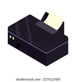 black printer design over white