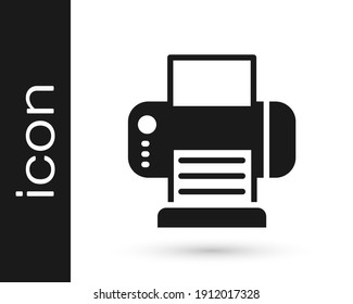 Black Printer icon isolated on white background.  Vector