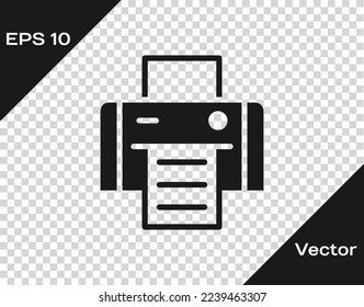 Black Printer icon isolated on transparent background.  Vector