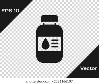 Black Printer ink bottle icon isolated on transparent background.  Vector