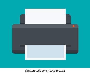 The black Printer. Isolated Vector Illustration