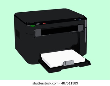 Black Printer and White Paper