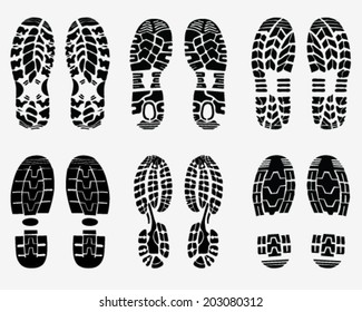 Black  Prints Of Shoe, Vector Illustration