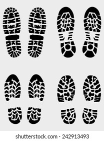 Black prints of shoe, vector Illustration