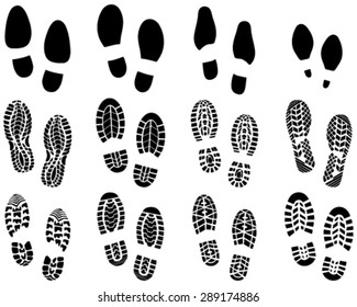 Black prints of shoes, vector Illustration