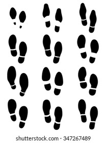 Black prints of shoes, vector Illustration
