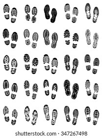 Black prints of shoes, vector Illustration