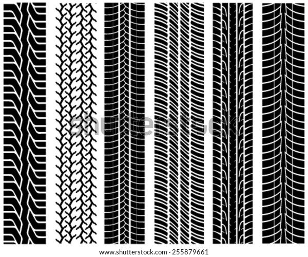 Black prints of tire,\
vector illustration