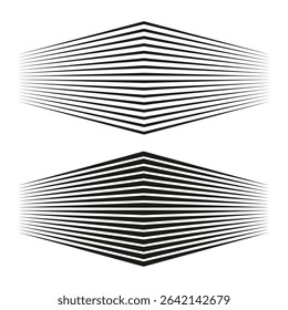 Black prism shapes. Optical depth form. Geometric vector figure. Abstract visual illusion.