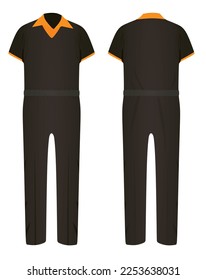 Black prison uniform. vector illustration