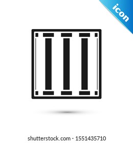 Black Prison window icon isolated on white background.  Vector Illustration