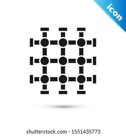 Black Prison window icon isolated on white background.  Vector Illustration