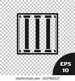 Black Prison window icon isolated on transparent background.  Vector Illustration