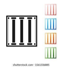 Black Prison window icon isolated on white background. Set icons colorful. Vector Illustration