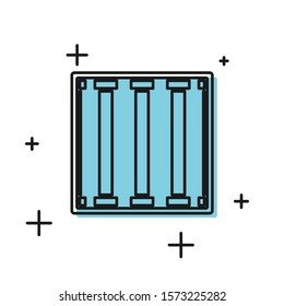 Black Prison window icon isolated on white background.  Vector Illustration