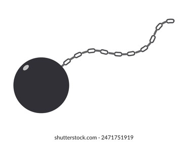 Black prisoner ball with chains.