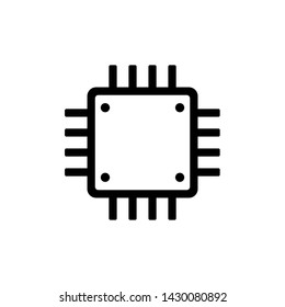 Black Processor icon isolated on white background. CPU chip processor icon vector