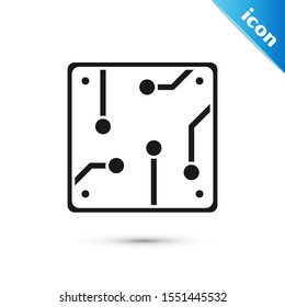 Black Processor icon isolated on white background. CPU, central processing unit, microchip, microcircuit, computer processor, chip.  Vector Illustration