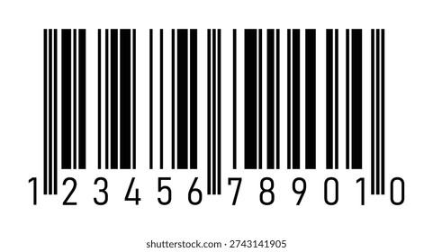 Black product barcode serial number tag icon designed as fully editable vector ideal for inventory tracking retail shop and ecommerce branding graphics