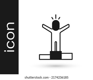 Black Productive human icon isolated on white background. Idea work, success, productivity, vision and efficiency concept.  Vector