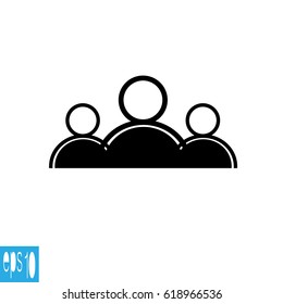Black profile icon, group icon - vector illustration