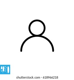Black profile icon - vector illustration