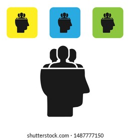 Black Project team base icon isolated on white background. Business analysis and planning, consulting, team work, project management. Set icons colorful square buttons. Vector Illustration