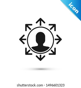 Black Project team base icon isolated on white background. Business analysis and planning, consulting, team work, project management.  Vector Illustration