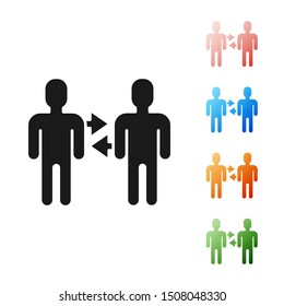 Black Project team base icon isolated on white background. Business analysis and planning, consulting, team work, project management. Set icons colorful. Vector Illustration