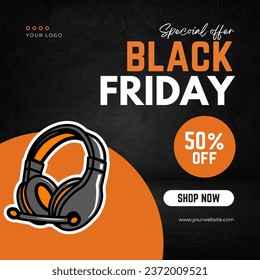 Black Promotion Black Friday sale design For Social Media Post 