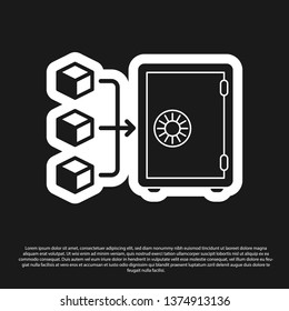 Black Proof of stake icon isolated on black background. Cryptocurrency economy and finance collection. Vector Illustration