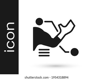 Black Prosthesis hand icon isolated on white background. Futuristic concept of bionic arm, robotic mechanical hand.  Vector