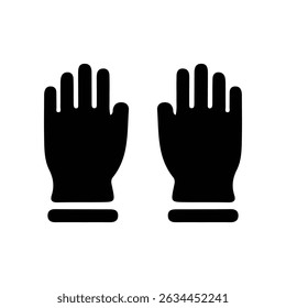 Black Protective Gloves Icon Clean Design Safety Equipment Symbol Illustration