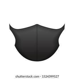 Black Protective mask. Dust mask. Air pollution vector illustration for your design