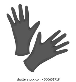 Black protective rubber gloves icon monochrome. Single tattoo icon from the big studio monochrome.