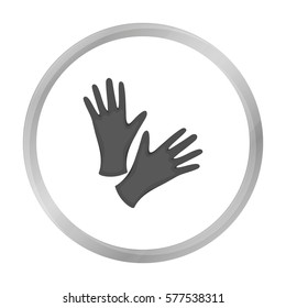 Black protective rubber gloves icon monochrome. Single tattoo icon from the big studio monochrome.