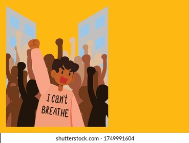 Black protest with the message "Black Lives Matter". Vector illustration.